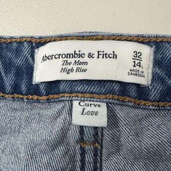 Abercrombie & Fitch The Mom High Rise Jeans Curve Love Womens 32x27.5 Distressed - Picture 8 of 13